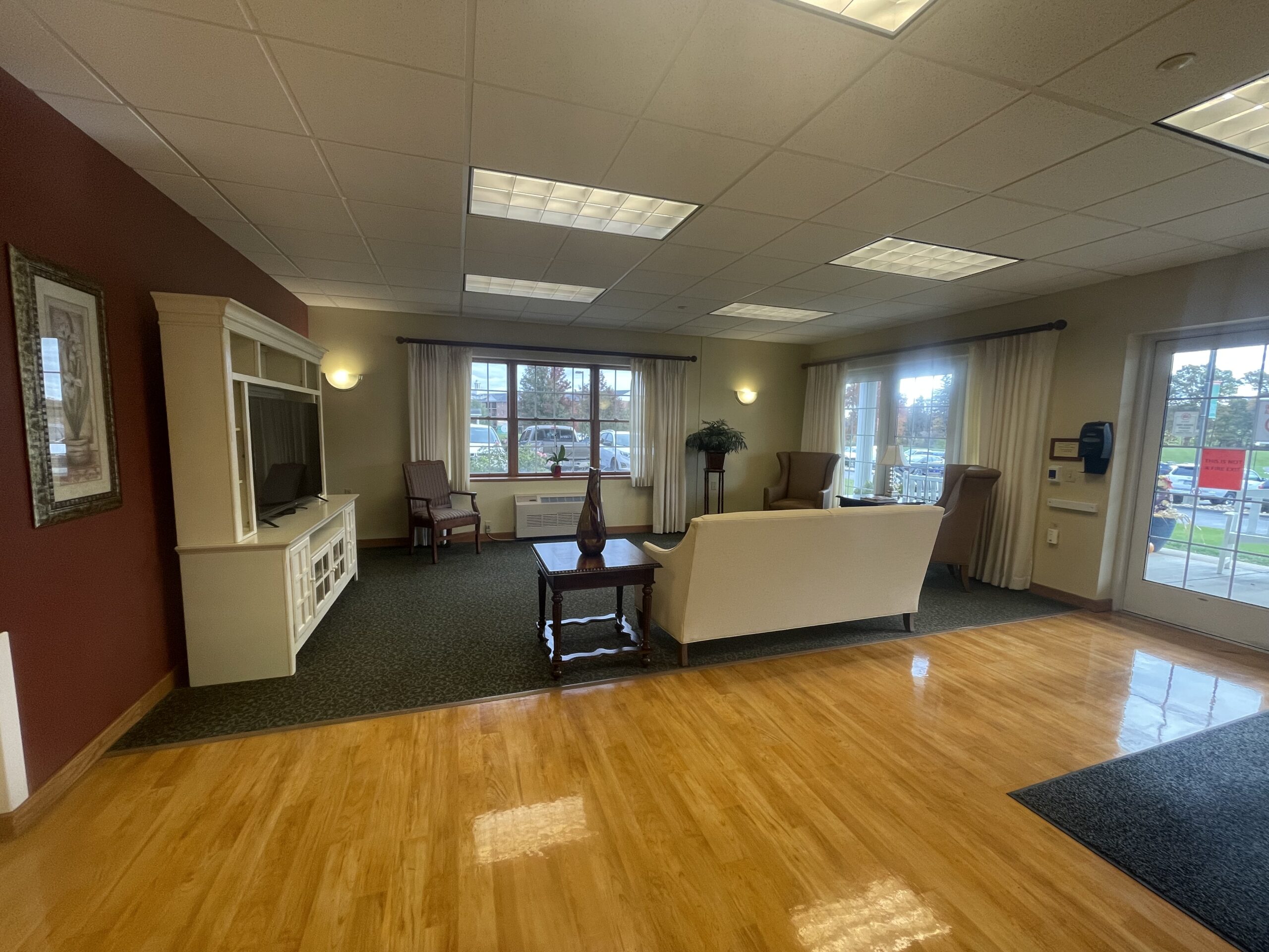 A lounge area in Concordia at Cabot's personal care facility.